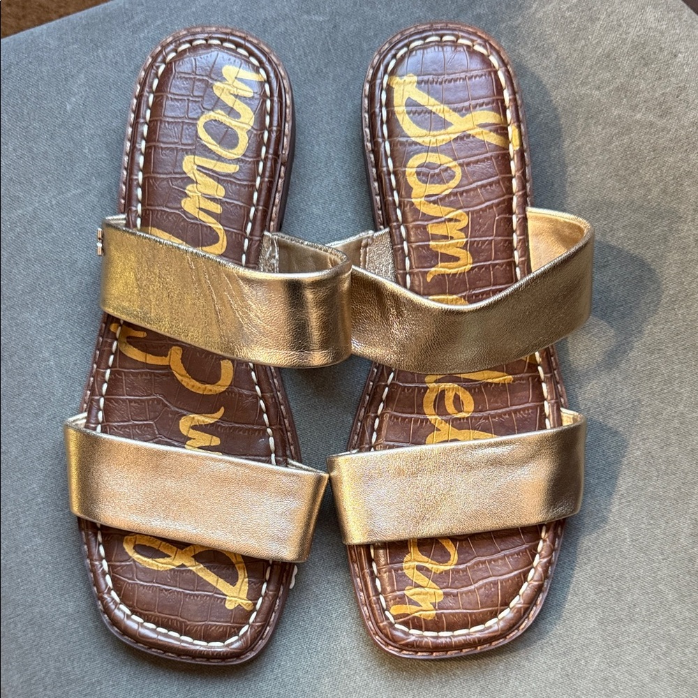 Sam Edelman Gold & Brown Sandals Size 7.5